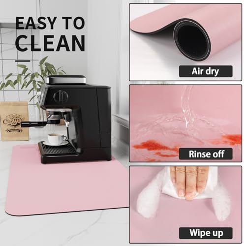 Coffee Mat Absorbent Hide Stain Rubber Backed Dish Drying Mat for Kitchen Counter