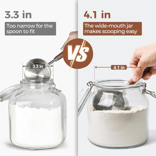 Large Glass Pantry Jars with Airtight Lids 74 oz 2 Pack Wide Mouth (2 Count)