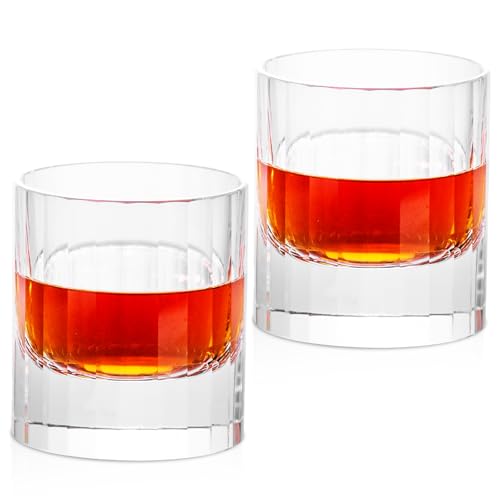 Crystal Whiskey Glasses Set of 2 Hand Blown Old Fashioned Glasses (2 Count)