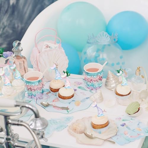 24 Pcs Mermaid Tail Cupcake Toppers (24 Count)