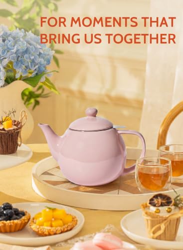 Porcelain Teapot 27 oz with Infuser for Loose Leaf Tea