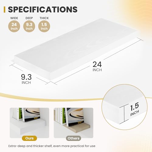 24 Inch Floating Shelves (2 Count)