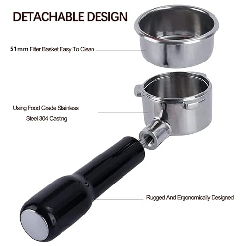 51mm Bottomless Portafilter 3 Ears Compatible with CASABREWS CM5418 and 3700 Series