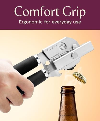 Heavy Duty Manual Can Opener with Magnetic Lid Lifter