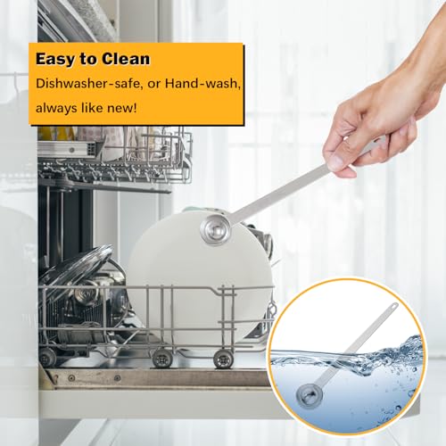2PCS 2/3TBSP(10ml) Extra Long Handle Measuring Spoon, 18/8 Stainless Steel (2 Count)