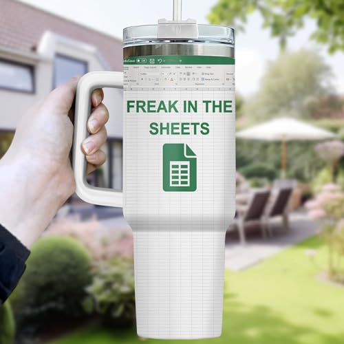 Freak Sheets Spreadsheet 40 oz Tumbler with Handle