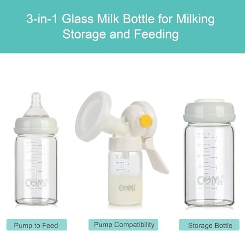 Wide Neck Glass Breastmilk Collection n Storage Bottle