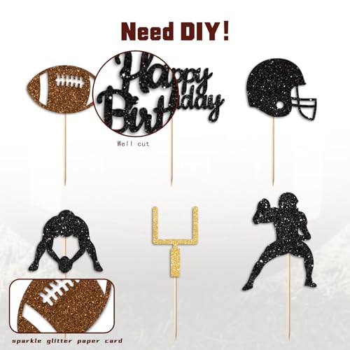 36PC Football Cupcake Toppers for Birthday