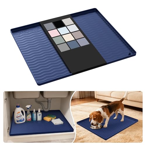 Waterproof Silicone Under Sink Mat 22'' x 19'' Shelf Liner for Kitchen and Bathroom