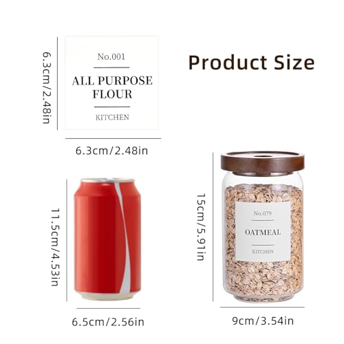 Glass Pantry Storage Jars with Acacia Airtight Lid (6 Count)