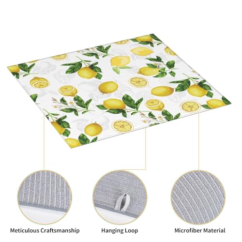 Lemon And Leaves Dish Drying Mat