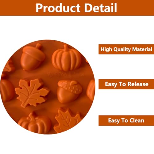 2PCS Fall Silicone Molds Thanksgiving Chocolate Mold (2 Count)