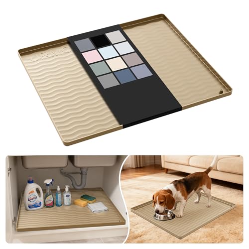 Waterproof Silicone Under Sink Mat 22'' x 19'' Shelf Liner for Kitchen and Bathroom