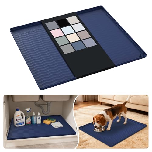 Waterproof Silicone Under Sink Mat 25'' x 22'' Shelf Liner for Kitchen and Bathroom