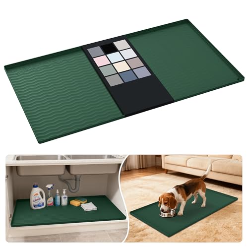 Waterproof Silicone Under Sink Mat 40'' x 22'' Shelf Liner for Kitchen and Bathroom