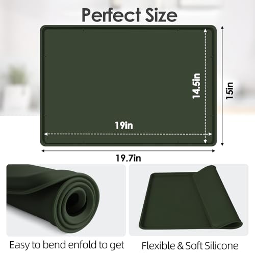 Silicone Coffee Maker Mat with Lip for Countertops