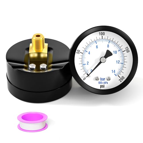 0 200PSI Well Pump Pressure Gauge 2" Dial Size