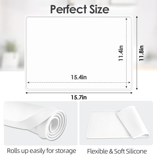 Silicone Coffee Maker Mat with Lip for Countertops