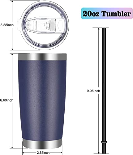 20oz Tumbler with Lid and Straw Stainless Steel Tumbler Cup Bulk Vacuum Insulated Double Wall Travel Coffee Mug Powder Coated Coffee Cup (12 Count)