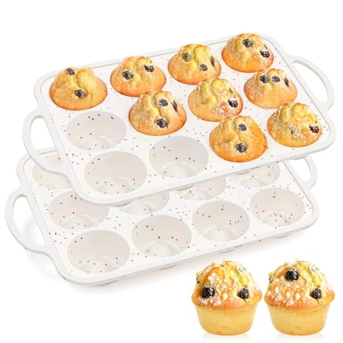 Silicone Muffin Pans for Baking (2 Count)