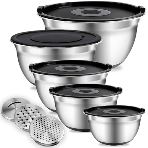 Stainless Steel Mixing Bowls Set with Lids