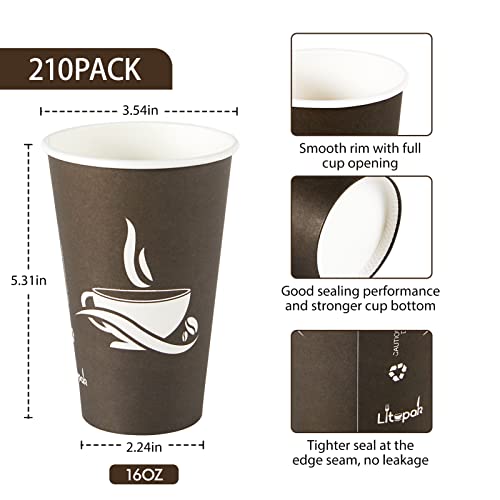210 Pack 16 oz Paper Cups