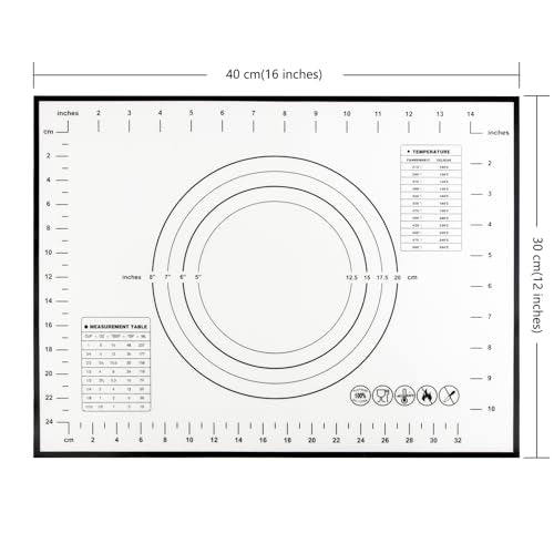 silicone pastry non stick baking mat with measurement fondant mat with three sizes for silicone baking mat