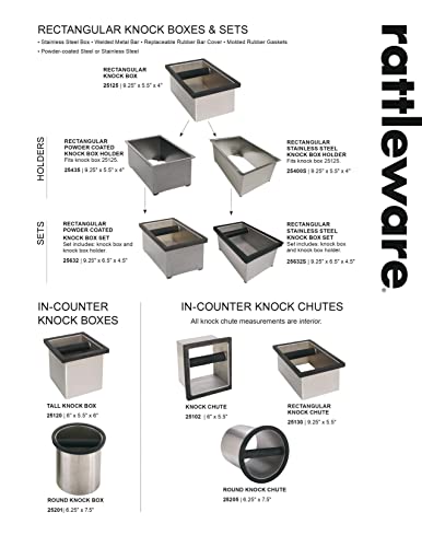 Stainless Steel Espresso Knock Box Holder 6x5.5x4in Commercial