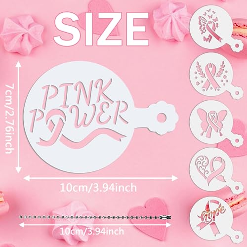 36pcs Breast Cancer Awareness Cookie Stencils for Baking Party (36 Count)