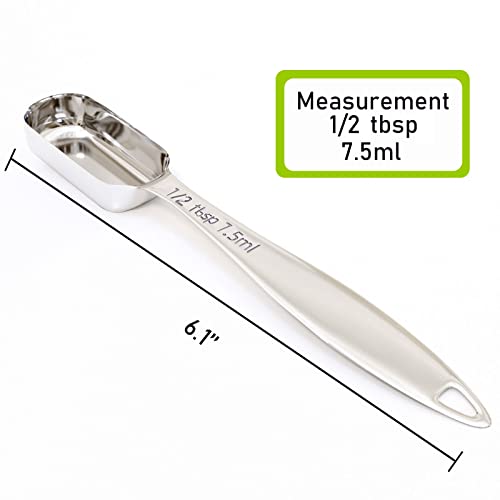 2PCS 1/2tbsp(7.5ml) Measuring Spoon, Stainless Steel Measure Teaspoon
