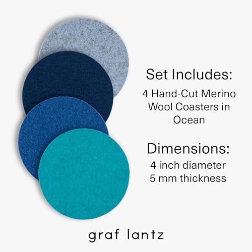 Bierfilzl Merino Wool Round Coasters Set of 4 (4 Count)