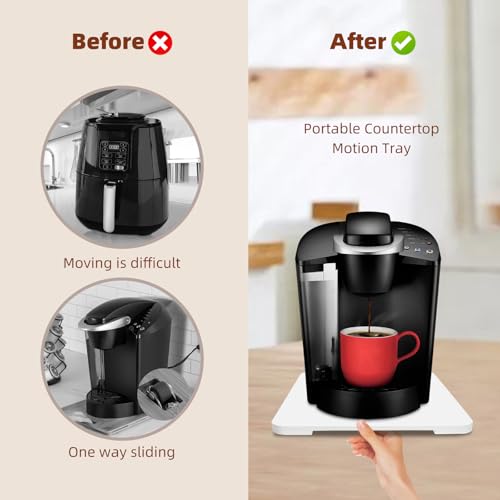 360°Rolling Tray Bamboo Kitchen Appliance Slider for Coffee Maker Pot
