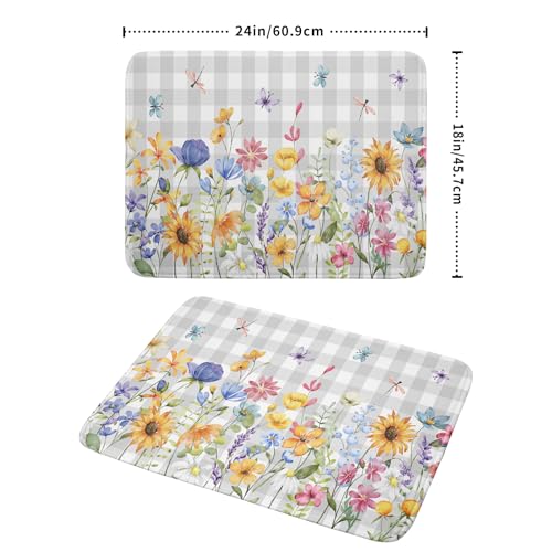 Spring Floral Dish Drying Mat