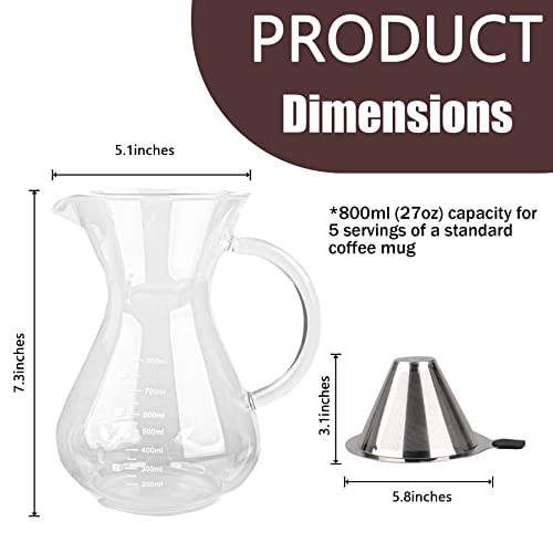 Pour Over Coffee Maker 800ml
