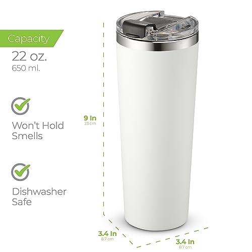 22 oz Insulated Coffee Tumbler with Leakproof Lid