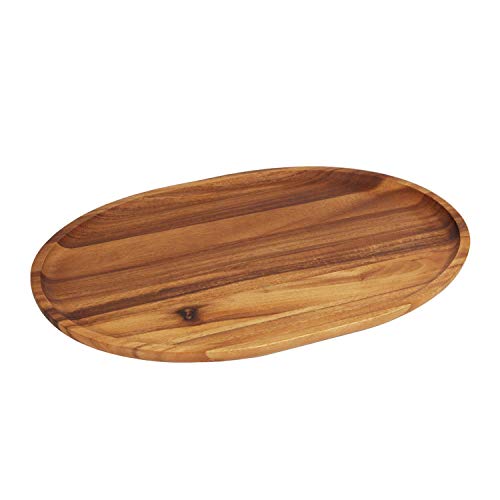 Woodard & Charles Acacia Wood Large Oval Serving Tray