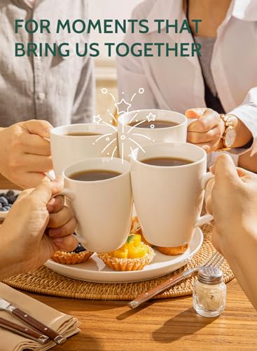 Porcelain White Coffee Mugs (6 Count)