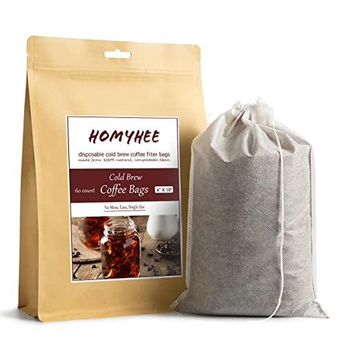 Cold Brew Coffee Bags 60 Count Disposable Fine Mesh Brewing Bags for Concentrate