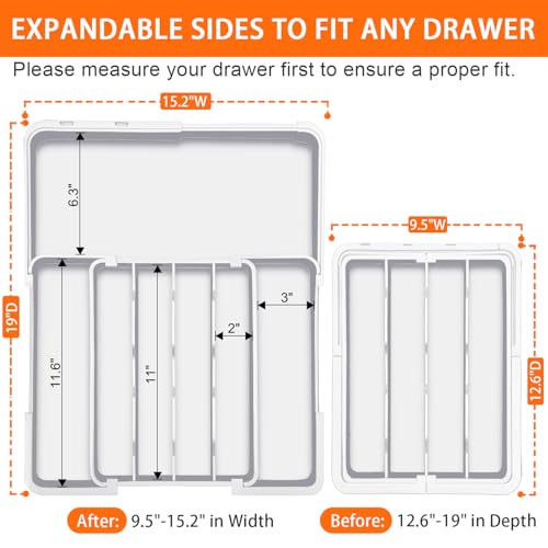 Adjustable Silverware Drawer Organizer
