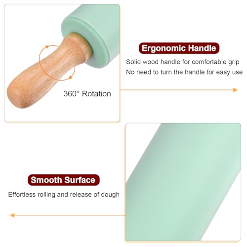 Silicone Rolling Pins for Baking 9.25 Inch Non