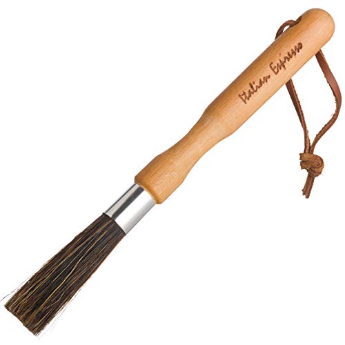 Natural Pig Bristle Espresso Maker Brush with Oiled Beechwood Handle