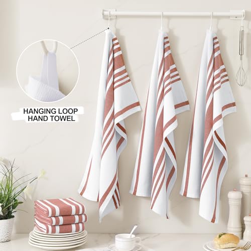 Premium Cotton Stripe Kitchen Towels 8 Pack (8 Count)