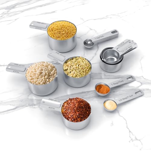 Stainless Steel Measuring Cups & Spoons Set (11 Count)
