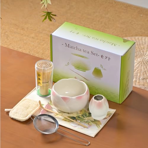 8 pieces Handmade Gift box set of ceramic matcha bowl