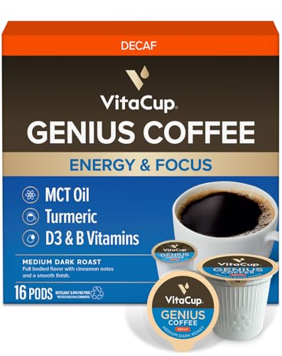 Decaf Genius Keto Medium Roast Coffee Pods (16 Count)