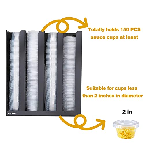 PJHOME Portion Sauce Cup Lid Organizer Holder 4 Compartments