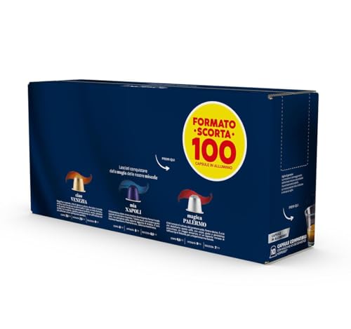 Magica Palermo Aluminum Capsules Compatible with Nespresso Original Machines (100 Count)
