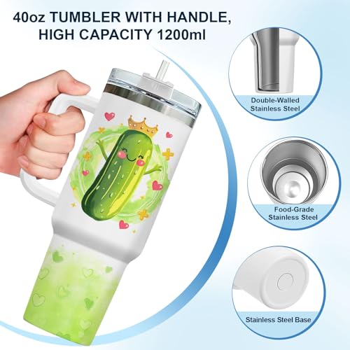 Funny Pickle Just Girl Who Loves 40 oz Tumbler with Handle