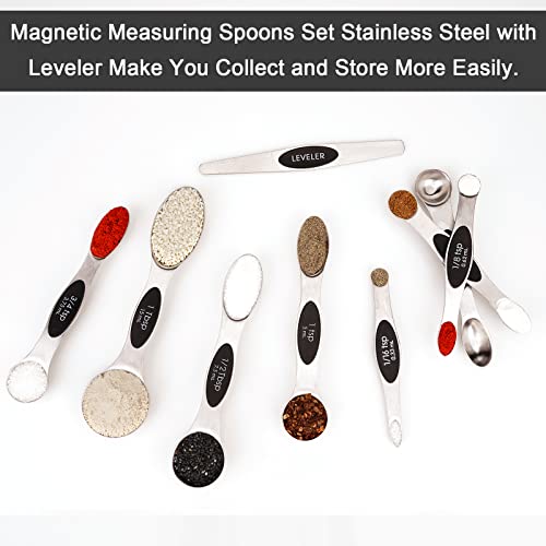 9 PCS Black Magnetic Measuring Spoons Set