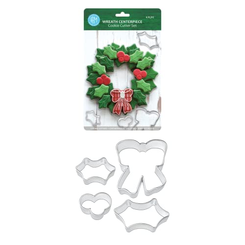 International 2030 Christmas Holiday Wreath Centerpiece Cookie Cutters (4 Count)